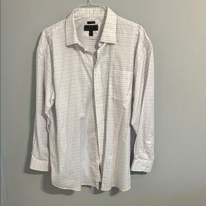 Jos. A. Bank White Plaid Button-Down Shirt